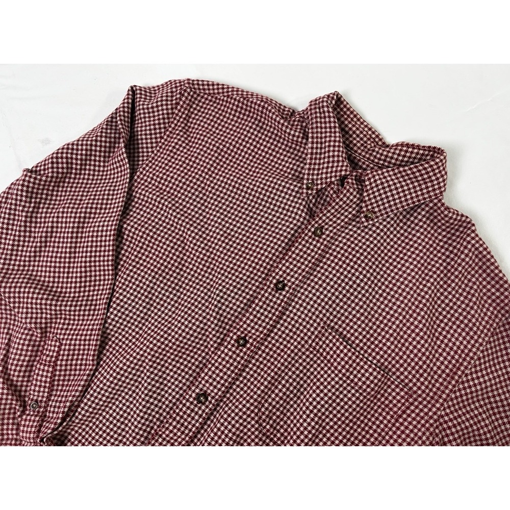 AKA Eddie Bauer Men's XL Cotton Button Down Long Sleeve Shirt Red Geometric